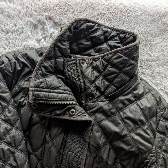 Hunter Green Quilted Puffer Jacket Equestrian Style - Picture 6 of 6